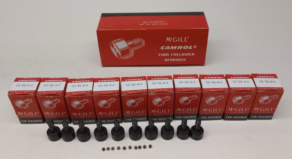 McGill CCF-5/8-N-S Cam Follower 5/8" Roller OD 7/16" Roller Width (Pack of 10)