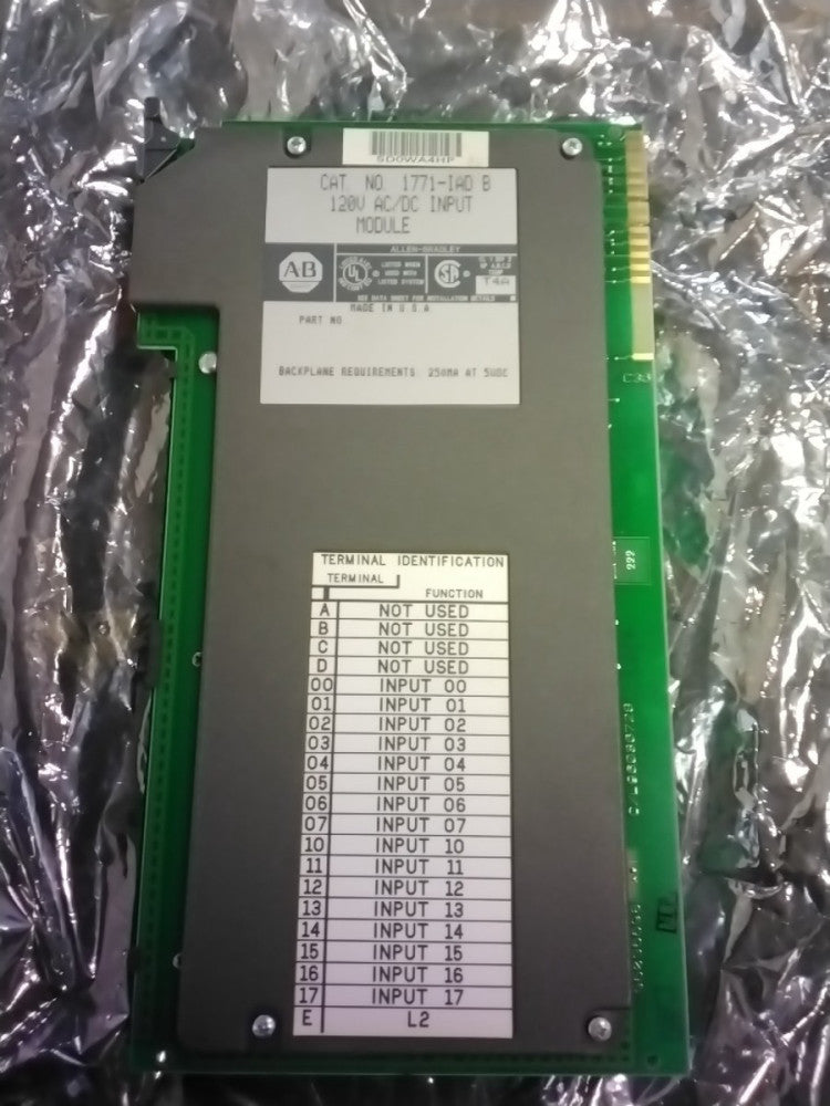 ALLEN-BRADLEY 1771-IAD/D SERIES D REV B03 120 V AC/DC INPUT MODULE