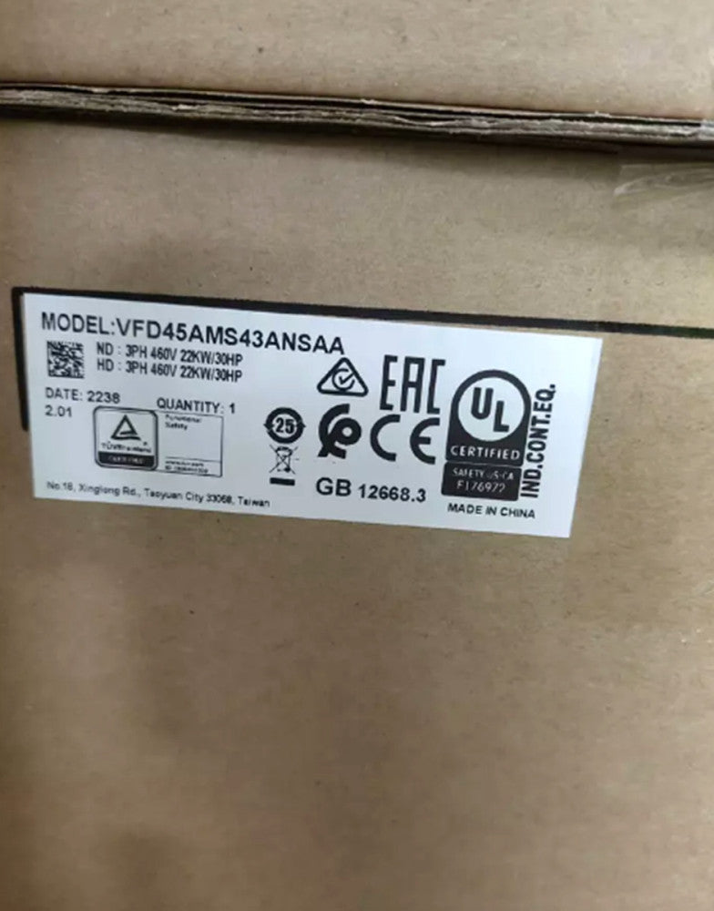New In Box Delta VFD inverter 22kw 30HP 3phase 380V-480VAC VFD45AMS43ANSAA