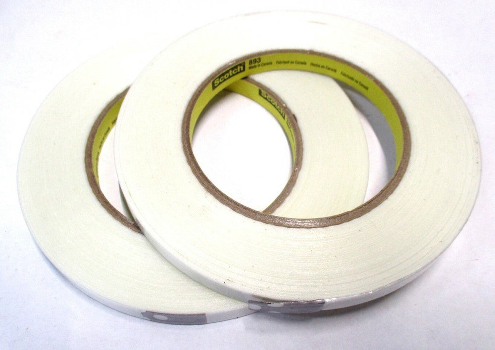 3M (893) 9 mm x 55 m x 6 mil Clear Scotch Filament Tape - Lot of 2