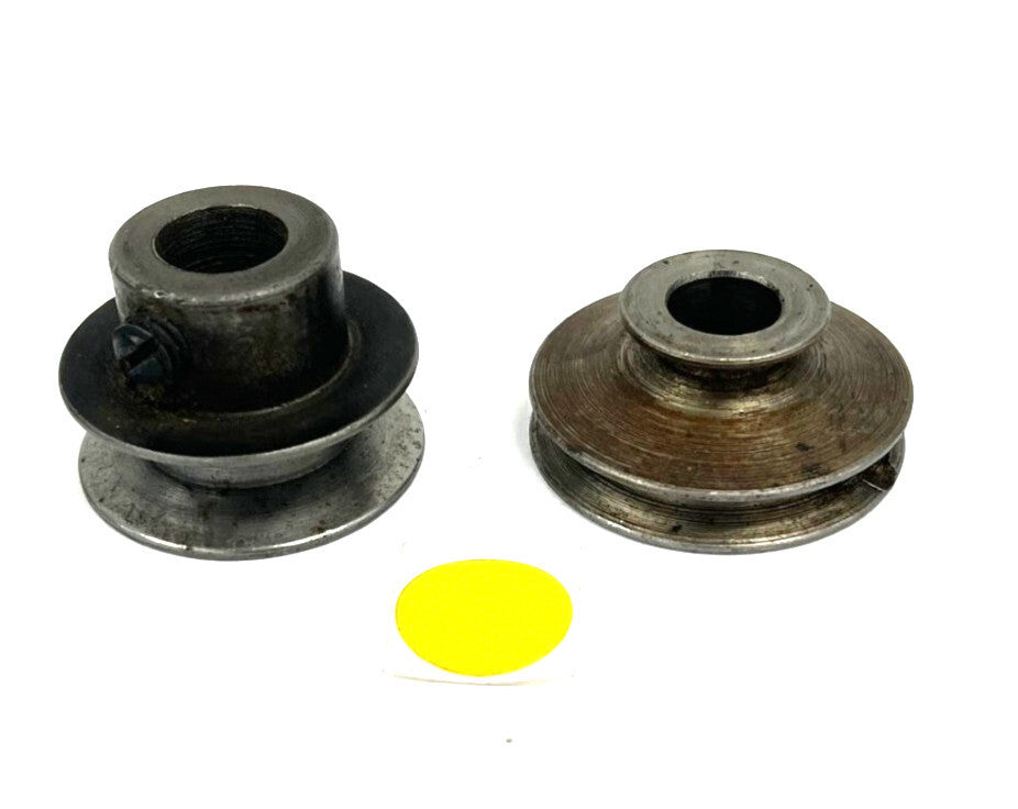 ASSORTMENT OF V-BELT PULLEY OD 1-5/8" & 1-3/4" 1 GROOVE 1/2" & 1/4" LOT OF 2