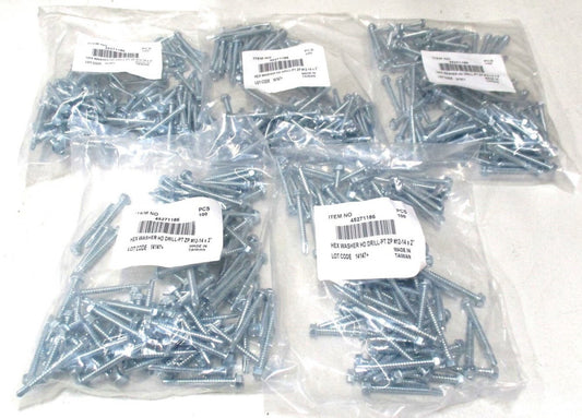 (45271186) #12-14 x 2" Hex Washer HD Drill Screw - Lot of 500