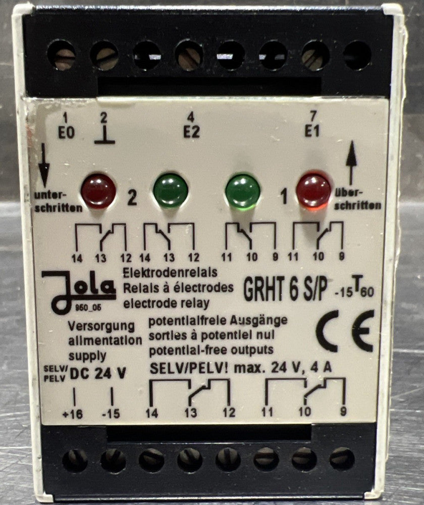 Jola Electrode Relay Grht 6 S/P Dc 24V u-Schienen-Montage Nos Surplus