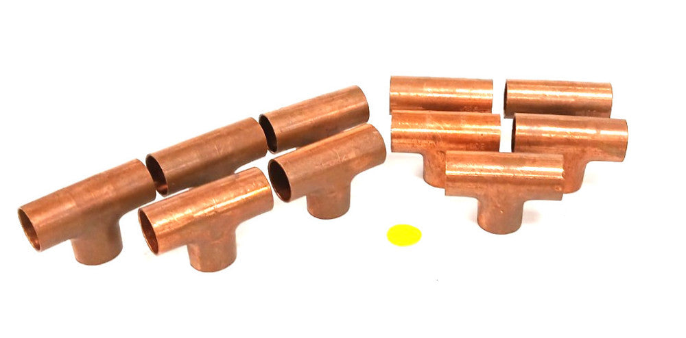 NIBCO COPPER T-FITTING    SIZE 3/4    X     3/4    X     3/4 LOT OF 10