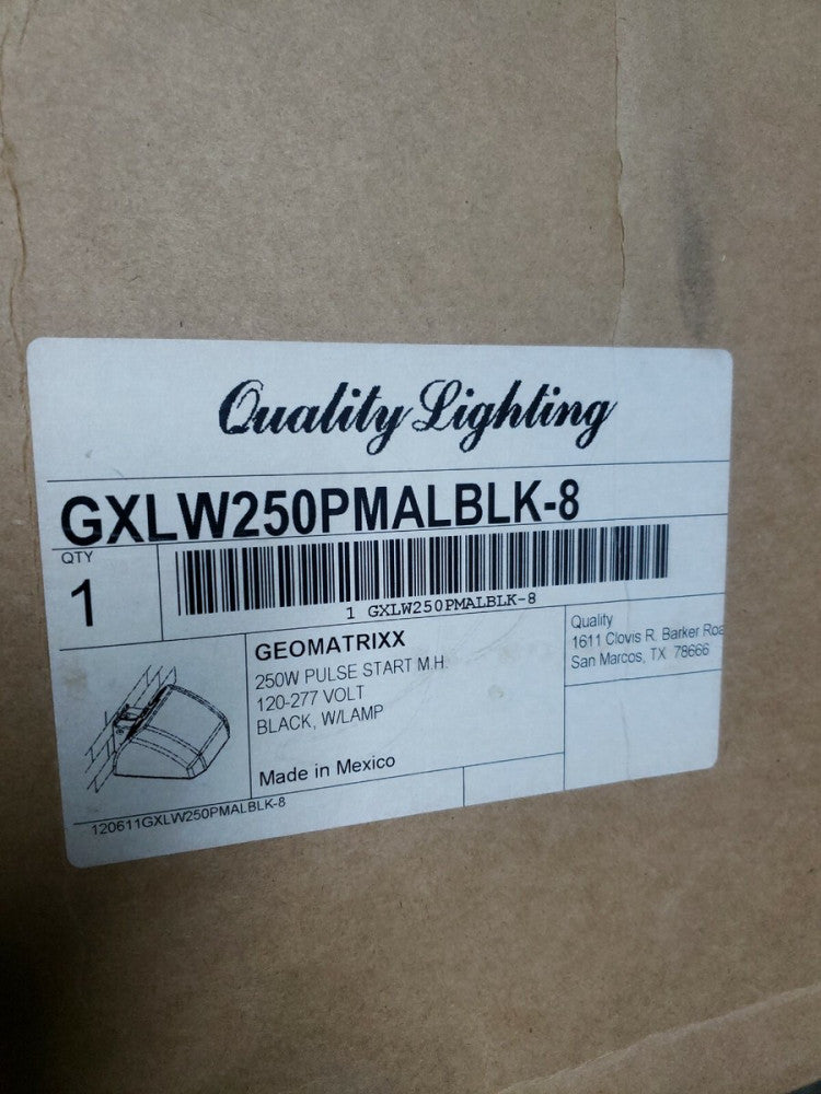 QUALITY LIGHTING GXLW250PMALBLK-8  250W PULSE START MH 120-277V BLACK W/LAMP