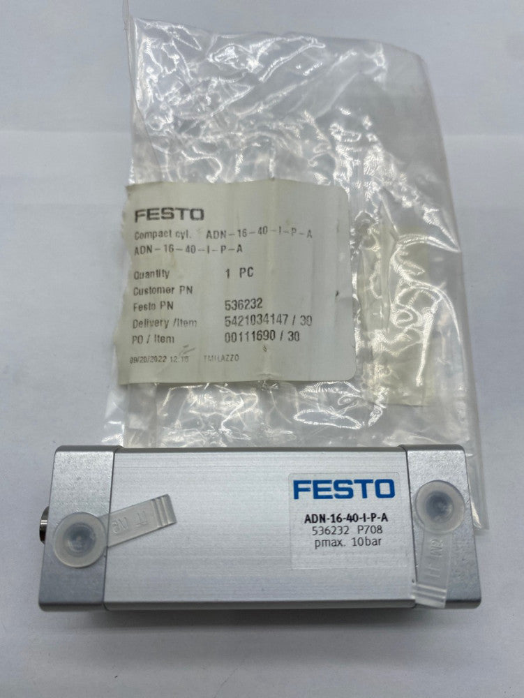 Festo ADN-16-40-I-P-A Compact Cylinder, 16mm Piston 40mm Stroke 