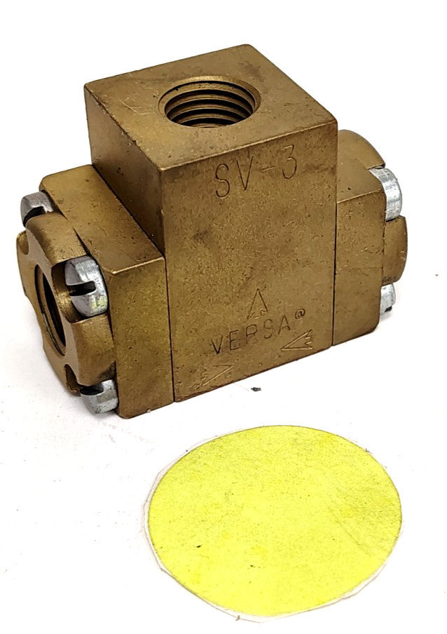VERSA  SHUTTLE VALVE ASSEMBLY PART NO SV-3  BRASS MATERIAL