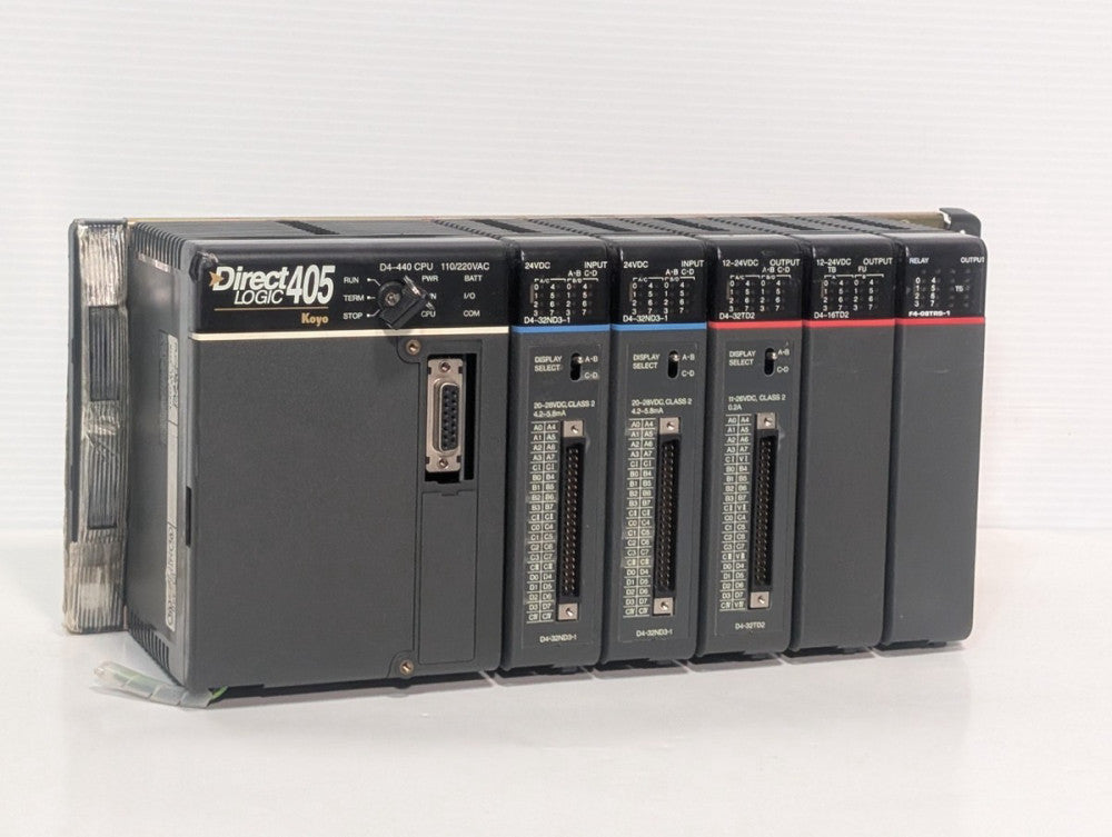 Koyo DirectLOGIC 405 D4-440 PLC w/D4-32ND3-1 x2 D4-32TD2 D4-16TD2 F4-08TRS-1