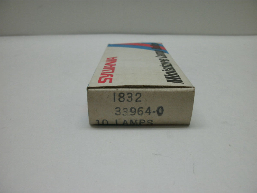 SYLVANIA 1832 MINIATURE LAMP BULBS E10 37.5V 0.65A 24.4W SCREW (LOT OF 10)NIB