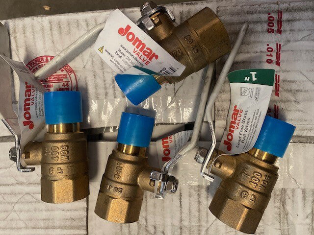 (4 Pack) Jomar 104-555PG T-422 FIP Lead Free Brass Ball Valve 1"