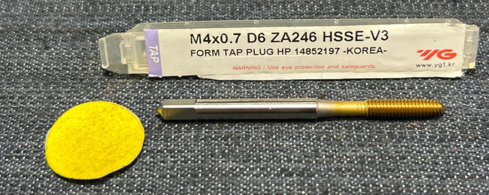 YG-1 FORM TAP PLUG  M4 X 0.7  D6 ZA246 HSSE-V3