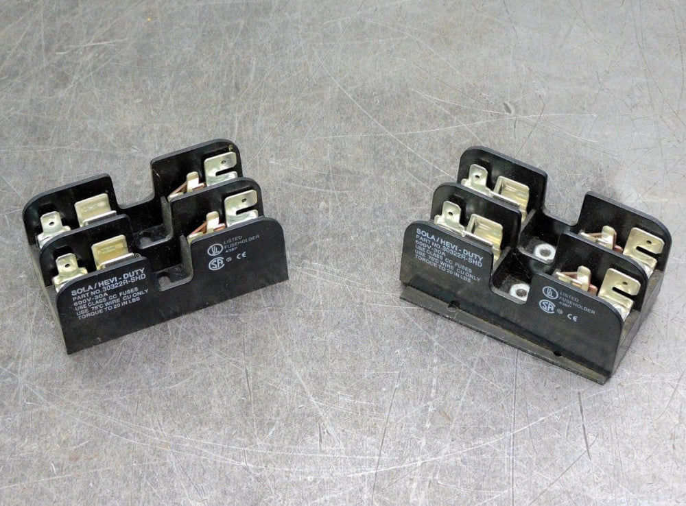 Emerson Sola 30322R-SHD Hevi-Duty Fuse Block 600V 30A CC Fuse Lot of Two (2)