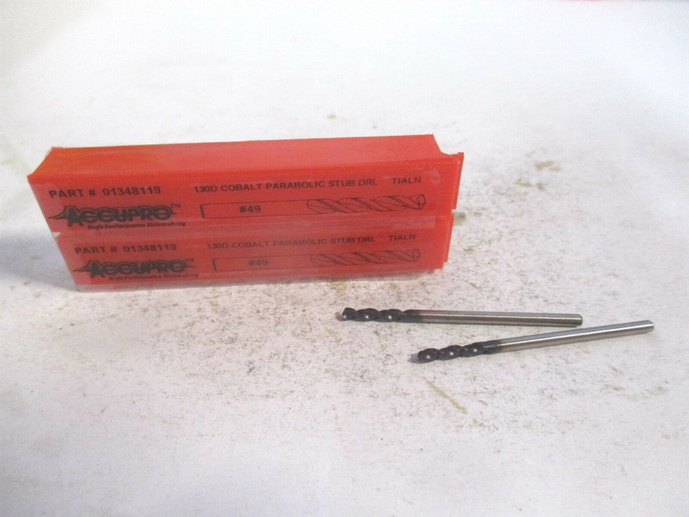 (1630185A-AC) #49 130° Parabolic Flute Cobalt Screw Machine Drill Bit - Qty 2