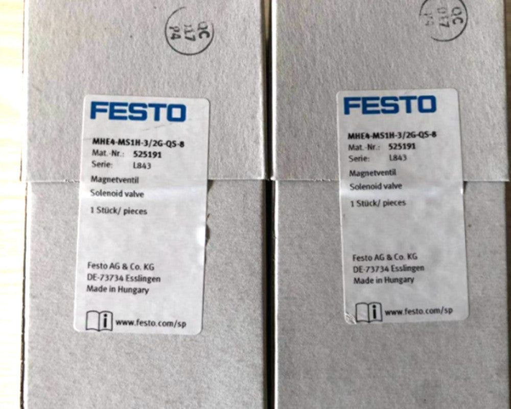 One Brand New Festo MHE4-MS1H-3/2G-QS-8 525191 Double Solenoid Valve