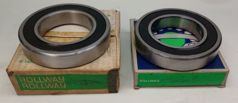 Rollway 6215-2RS Ball Bearing Deep Groove 75X130X25mm Double Sealed (Pack of 2)