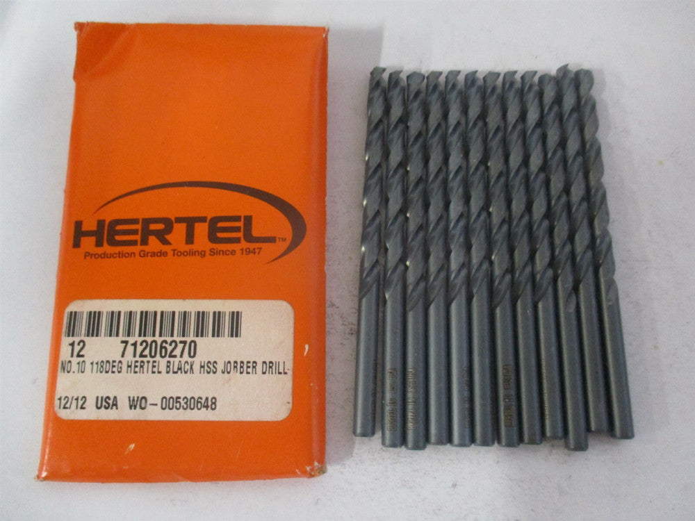 (71206270) #10 2-7/16" x 3-5/8" 118° High Speed Steel Jobber Drill - Pack of 12
