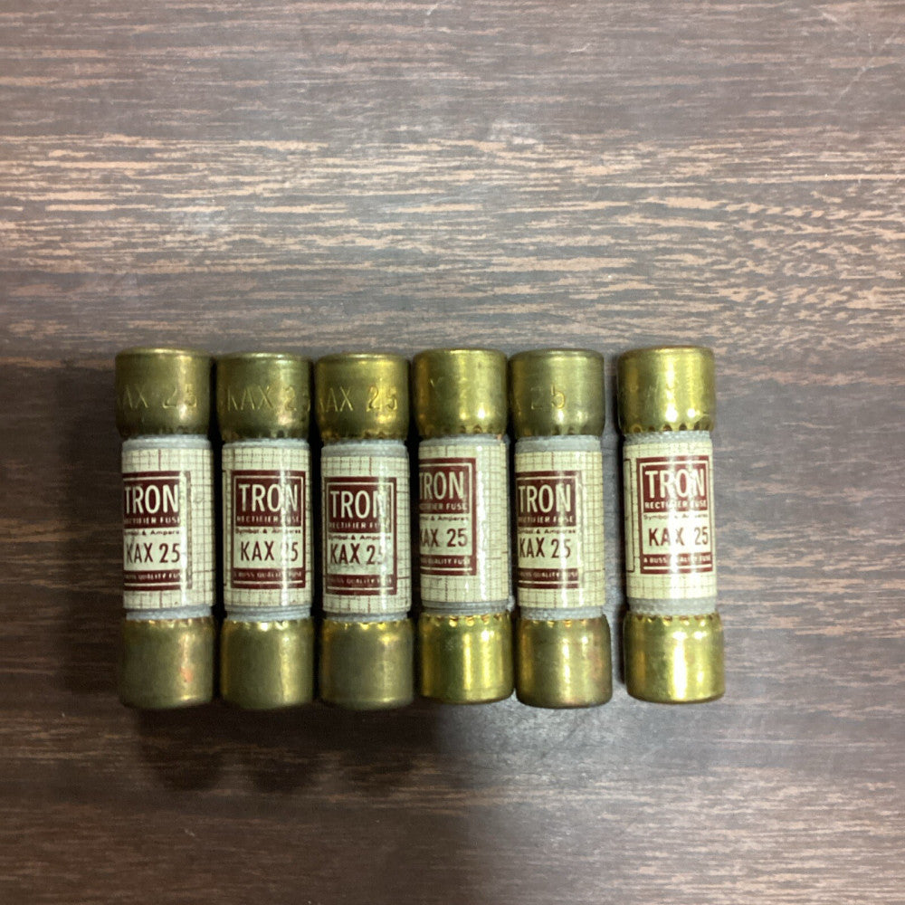 Bussmann Tron KAX-25 25 Amp Rectifier Fuses KAX25, Lot Of 6