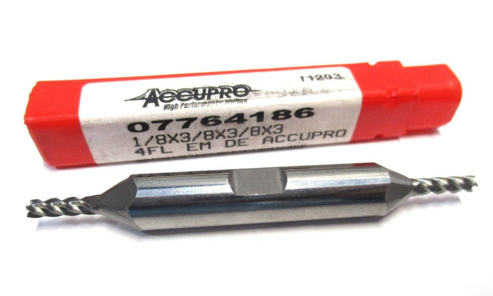 Made in USA (07764186) 1/8 x 3/8 x 3/8 x 3 4F CC RH DE Carbide Square End Mill