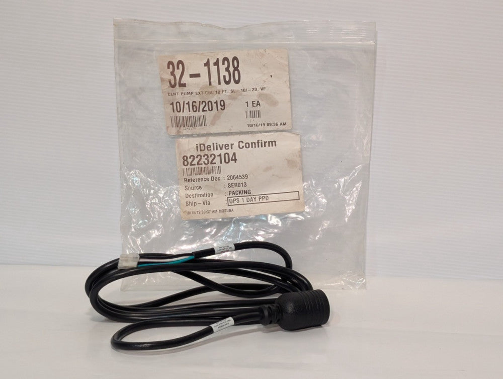 Well Shin 32-1138 Coolant Pump Cable, WS-173, 10 ft, NEMA L6-15R, SL-10/-20, VF