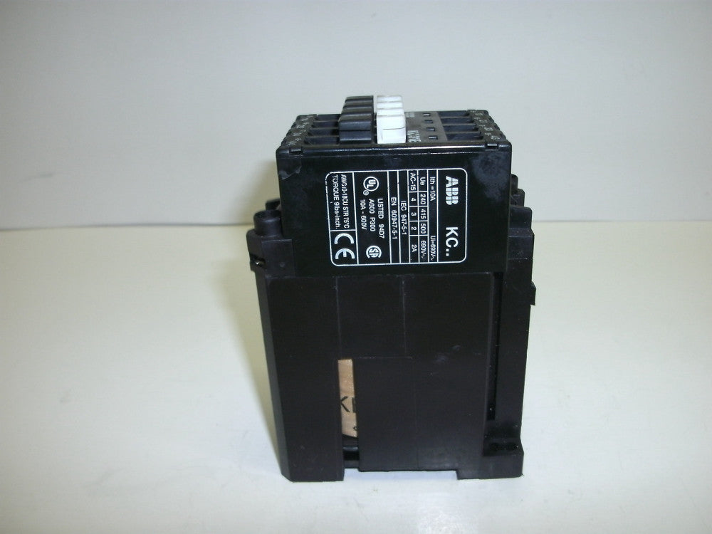 ABB KC31E CONTACTOR 10 AMP-600V 4 POLE 24VDC COIL 3 NO 1 NC