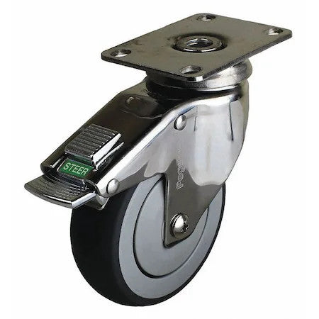 Zoro Select P14s-Rp050k-12-Dl Swivel Plate Caster W/2-Position Directional
