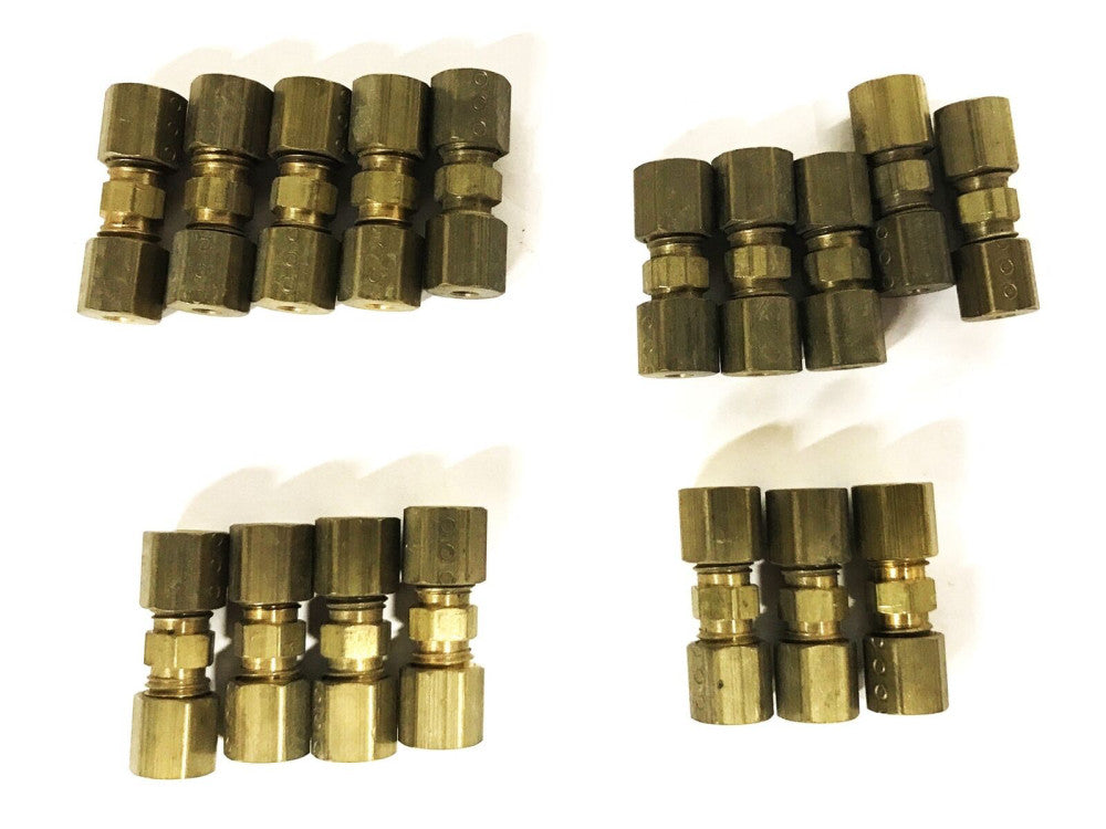 Unbranded Brass 3/8 inch Hex Compression Union [Lot of 17] NOS