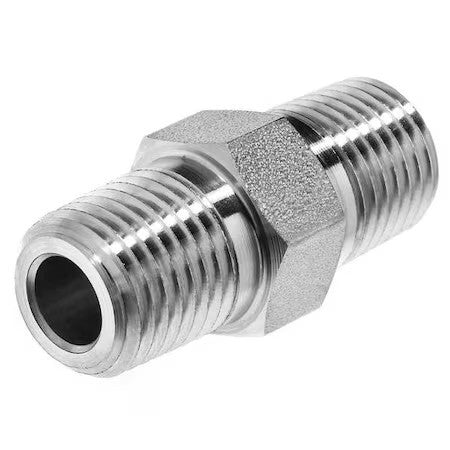 Zoro Select Zusa-Pf-7820 Hex Long Nipple,304 Ss,1/4",Mnpt