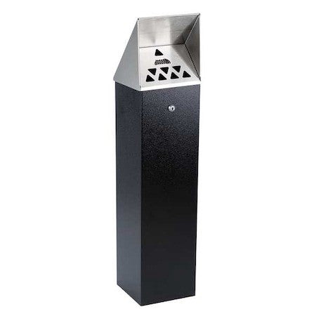 No Butts Bin Co Hdd04 Cigarette Receptacle,1-3/4 Gal.,Black