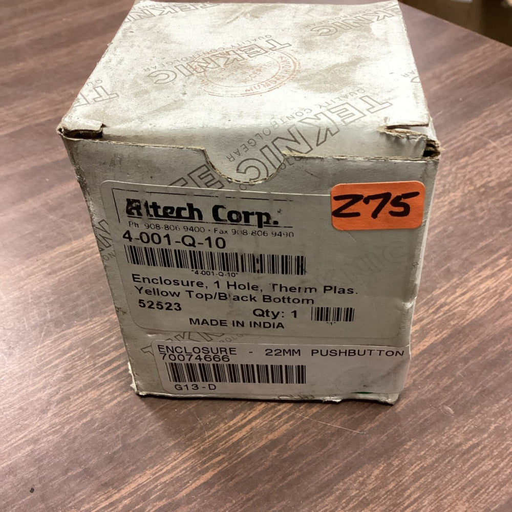 Altech Thermoplastic Enclosure, Yellow/Black, One Op 4-001-Q-10