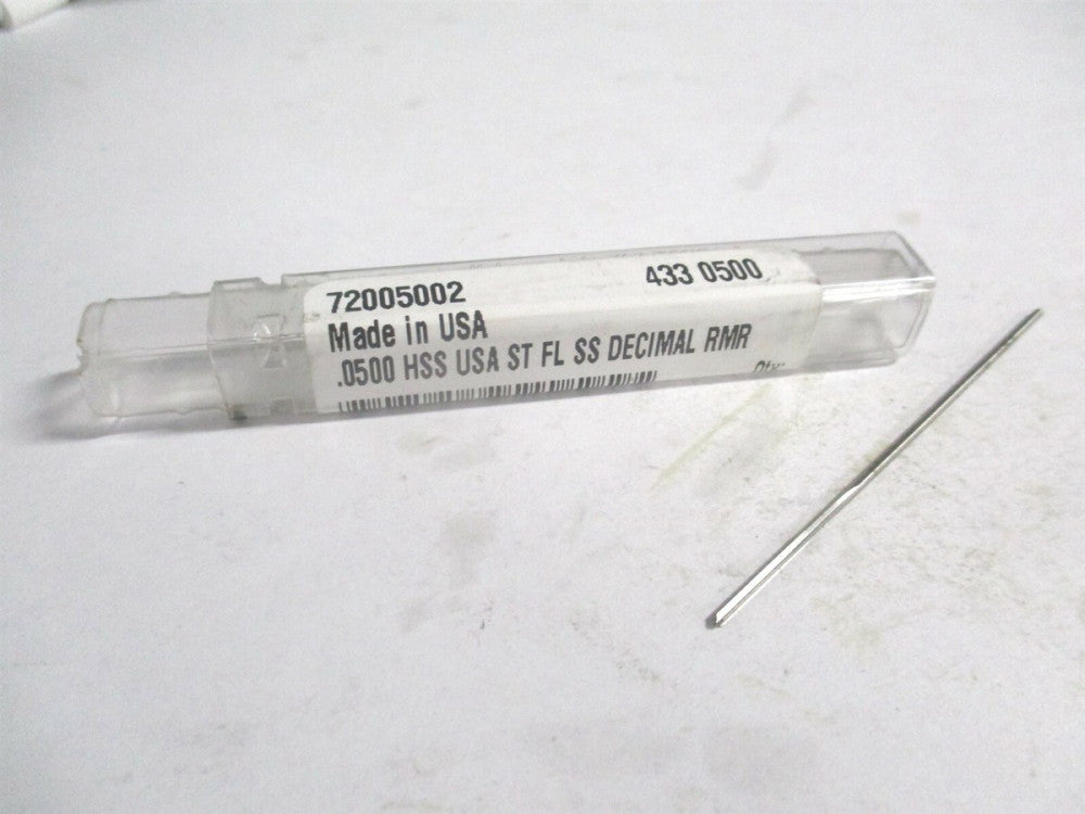 (72005002) 0.05" x 1/2" x 2-1/2" OAL Straight Shank HSS 4-Flute Chucking Reamer 