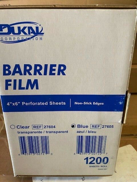 (1) Dukal Barrier Film, Blue (27605) 1200 sheets/roll - BUY MORE & SAVE 15%!!