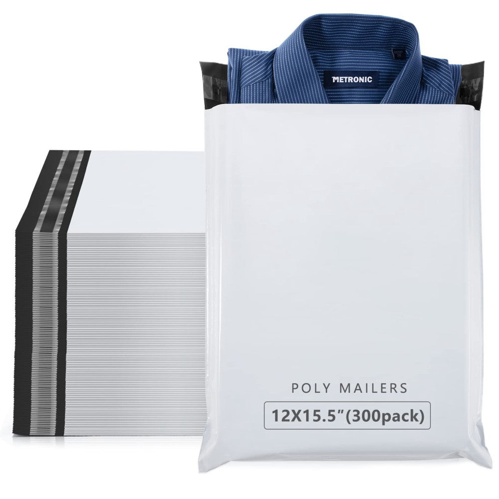 300 Pcs Poly Mailers 12x15.5, Medium Size Shipping Bags for Small Business Su...