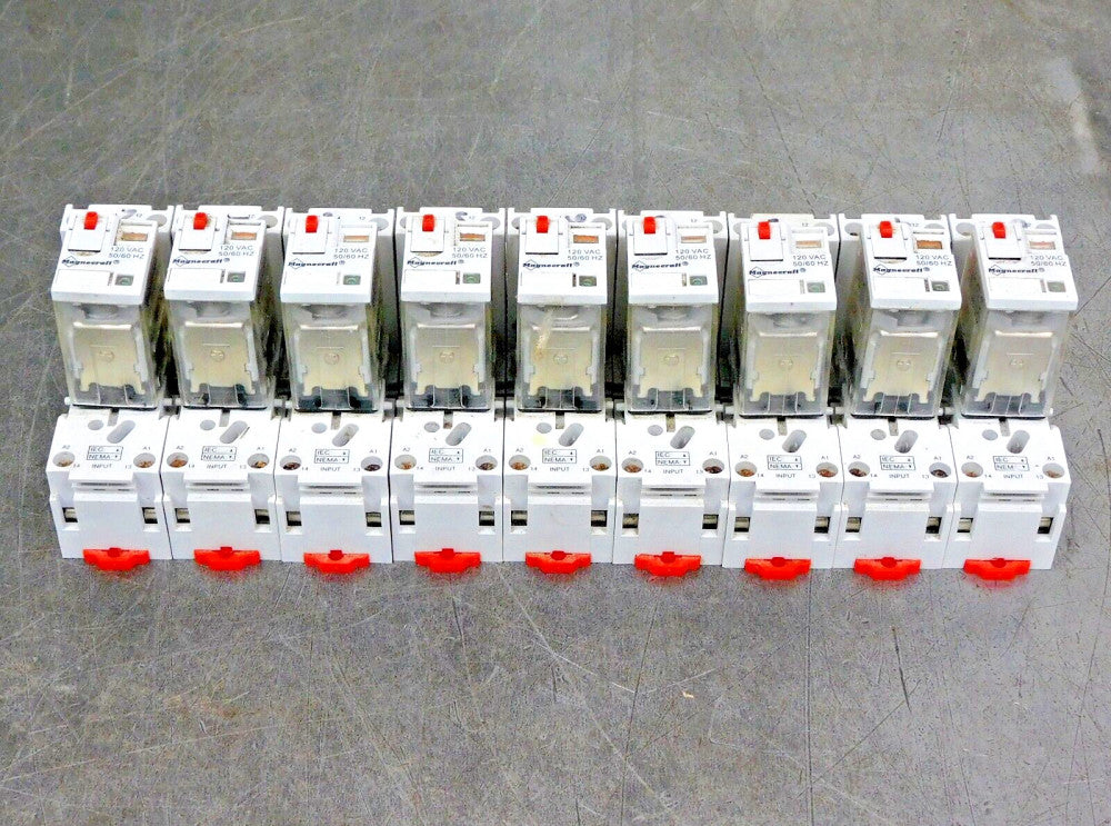 Magnecraft 727XBX2M4L-120A General Power Relay 120VAC 10A 60Hz Lot of Nine (9)