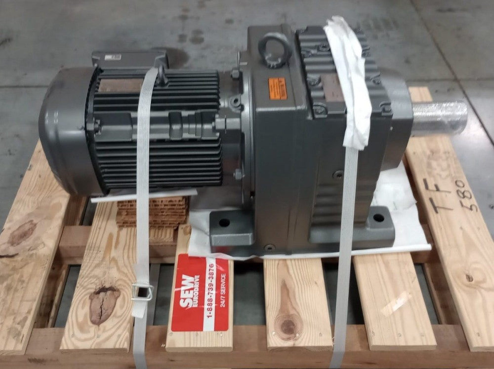 SEW Eurodrive R107-DRN132M4/DH x 102.53 GearMotor 10hp 1774/17rpm Ratio 102.53:1