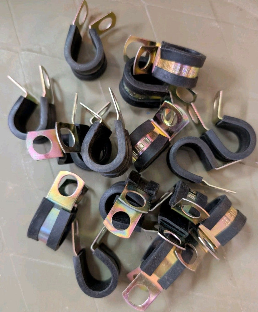 ALL SIZES Rubber Lined Cushioned Insulated Cable Clamp Clips 190+ pieces. (OBO)