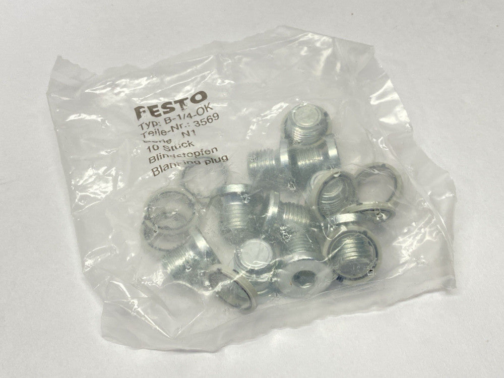 Festo B-1/4-OK Blanking Plug 3569 PKG OF 10