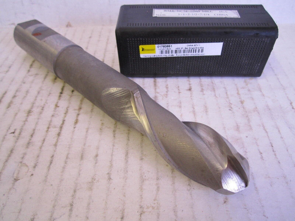 (1760651) Ball End 1 x 1 x 2-1/2 x 7-1/4" HSS 2-Flute Endmill 