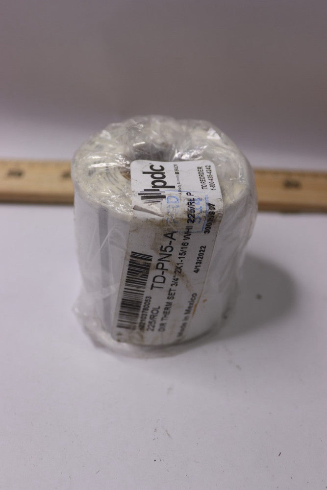 PDC Direct Thermal Paper Permanent White 3" Core x 2-1/2" x 2-1/4" TD-PN5-A