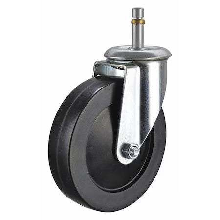 Zoro Select P12s-R050d-Sg1 Swivel Stem Caster,Rubber,5 In.,200 Lb.