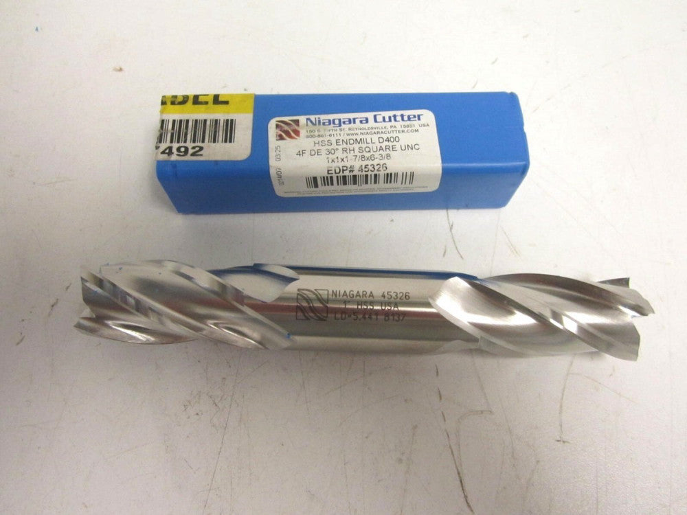 Niagara 45326 HSS 1 x 1-7/8 x 6-3/8 x 1 Non-Center Cutting End Mill New