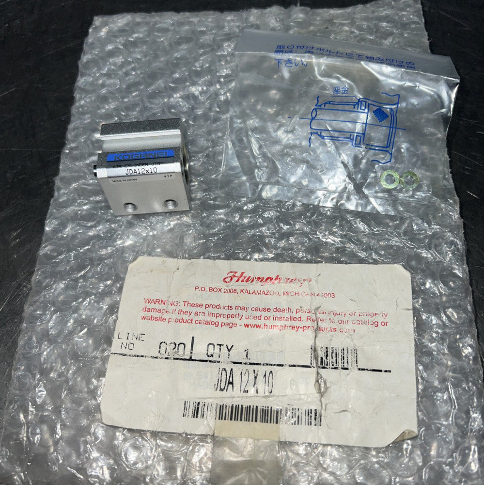 Koganei JDA12X10 pneumatic cylinder 12mm bore 10mm stroke Nos Surplus