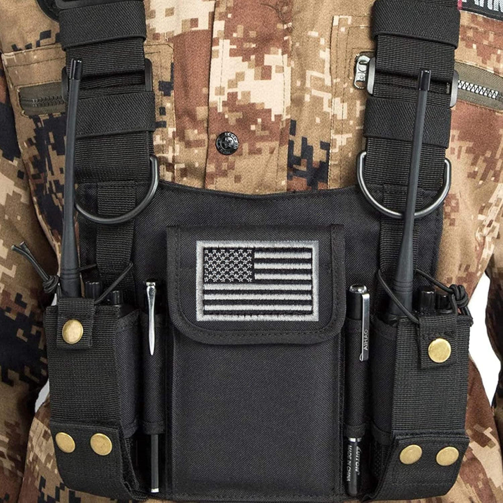 Radio Shoulder Holster Chest Harness Holder Vest Rig for Two Way Radio Chest Fro