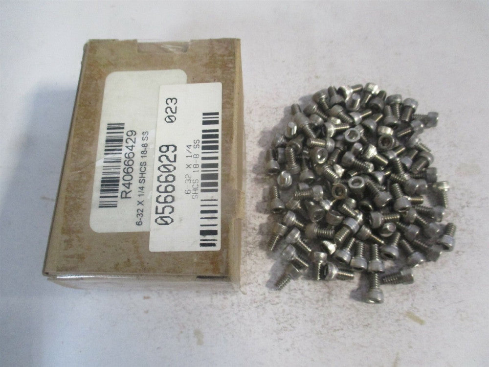 (R40666429) #6-32 UNC 18-8 Stainless Steel Hex Socket Cap Screw - Pack of 100