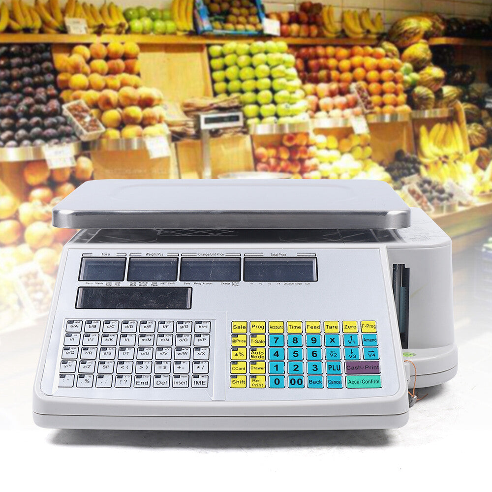 66LBS Digital Label Printing Computing Scale Price Market Printer Food Scale USA