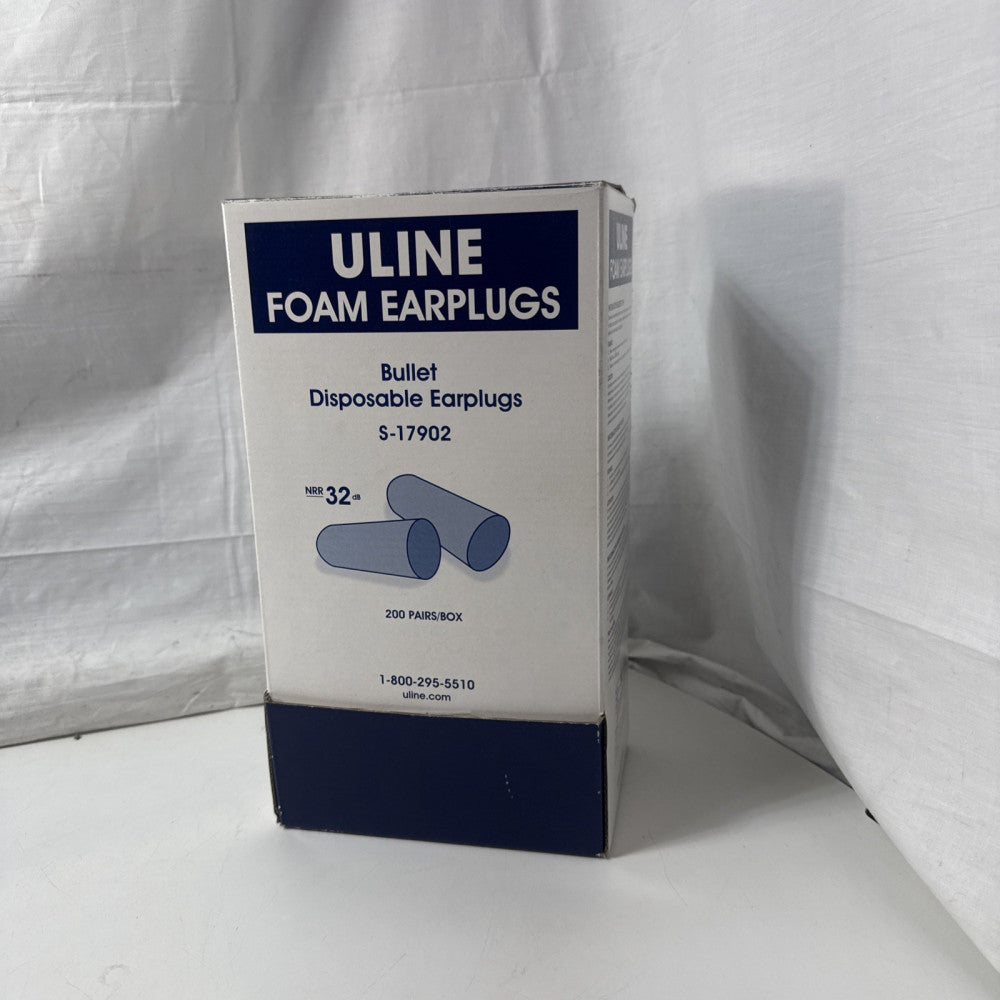 ULINE Bullet Foam Disposable Earplugs S-17902 NRR 32dB 200 Pairs 