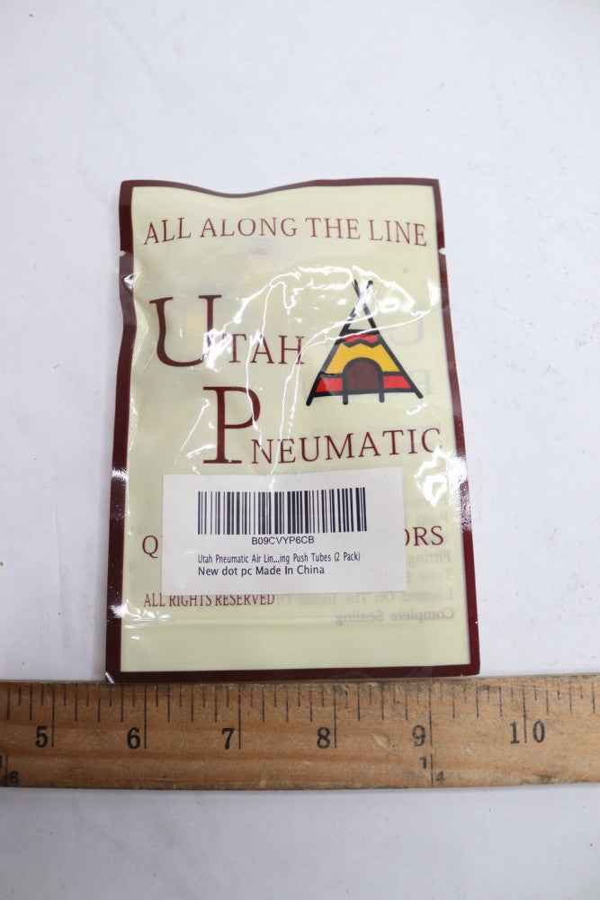 (2-Pk) Utah Pneumatic Straight Union D.O.T Approved Air Line Brake Tube Fitting 