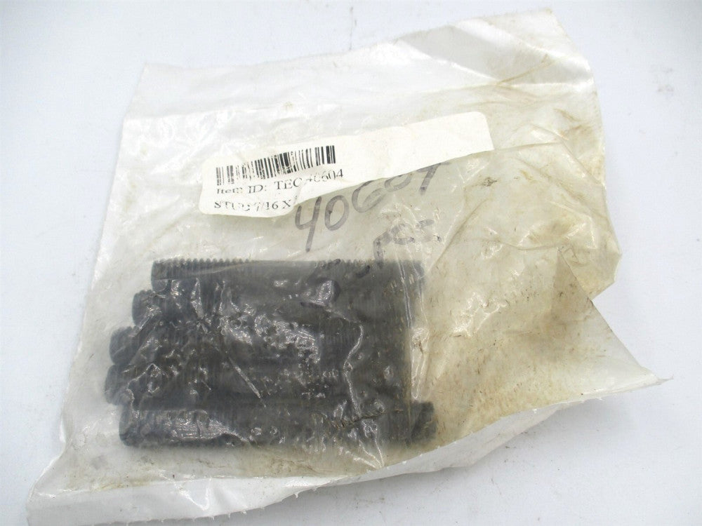 TE-CO (40604) 7/16"-14 1" x 3" Medium Carbon Steel Threaded Stud - Pack of 5