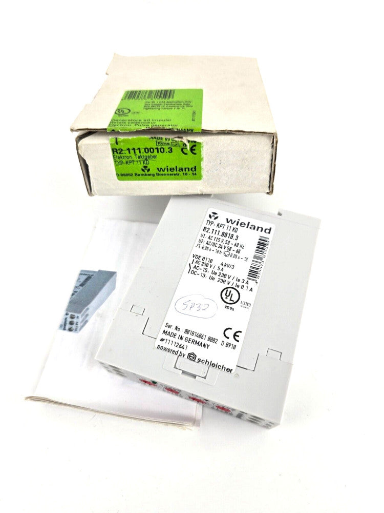 NOS Wieland Timer Relay KPT11KD 0.05secs - 10HR R2.111.0010.3