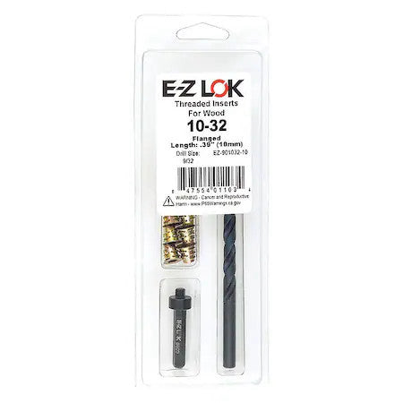 Zoro Select Ez-901032-10 Thread Repair Kit, Hex Drive Threaded Inserts, #10-32,