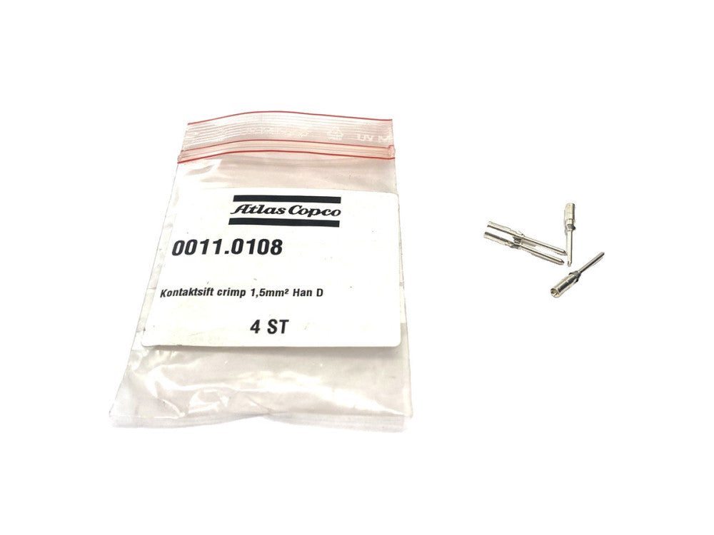 Atlas Copco 0011.0108 Crimp Contact 1.5mm² Han D Q 7/0 LOT OF 4